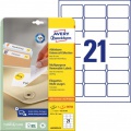 Etikety univerzálne odnímateľné 63,5x38,1mm Avery A4 25+5 hárkov 