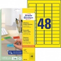 Etikety Avery odnímateľné 45,7x21,2 mm, žlté 