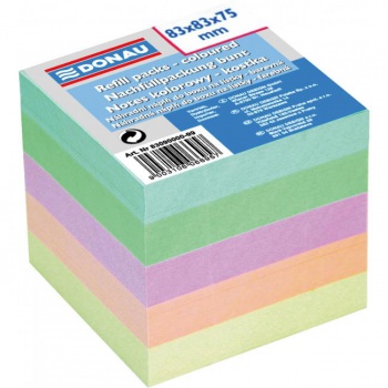 Poznámkový bloček kocka nelepená, 83x83x75 mm, pastelové farby 
