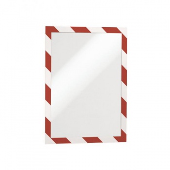 Samolepiaci Duraframe Security A4, červeno-biely, bal.2 ks 