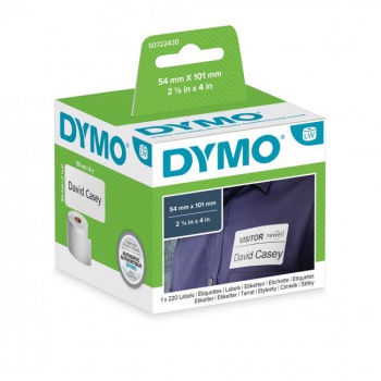 Samolepiace etikety Dymo LW 101x54mm menovky balíky biele 