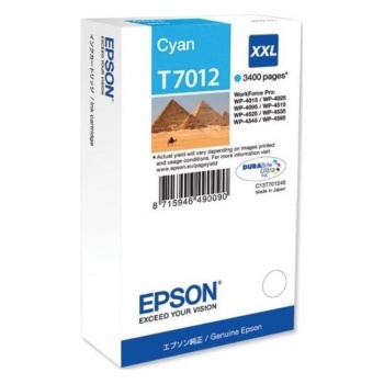 Atramentová náplň Epson T7012 cyan XXL C13T701240 pre WP4000/WP4500 (3.400 str.) 
