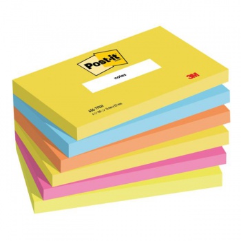 Samolepiaci bloček Post-it ENERGETIC 76x127mm, 6x100 lístkov 