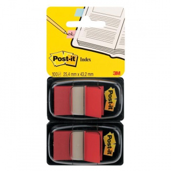 Záložky Post-it Index široké 25,4x43,2 červená 2ks 