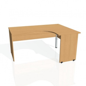 Pracovný stôl Gate, ergo, ľavý, 160x75,5x120 cm, buk/buk 
