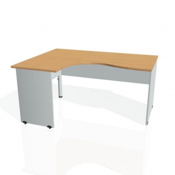 Pracovný stôl Gate, ergo, pravý, 160x75,5x120 cm, buk/sivá 
