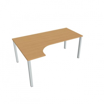 Pracovný stôl Uni, ergo, pravý, 180x75,5x120 cm, buk/sivá 