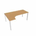 Pracovný stôl Uni, ergo, pravý, 180x75,5x120 cm, buk/biela 