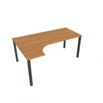 Pracovný stôl Uni, ergo, pravý, 180x75,5x120 cm, jelša/čierna 