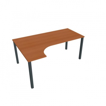 Pracovný stôl Uni, ergo, pravý, 180x75,5x120 cm, čerešňa/čierna 