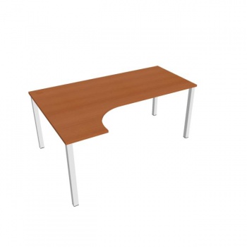 Pracovný stôl Uni, ergo, pravý, 180x75,5x120 cm, čerešňa/biela 