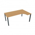 Pracovný stôl Uni, ergo, ľavý, 180x75,5x120 cm, buk/čierna 