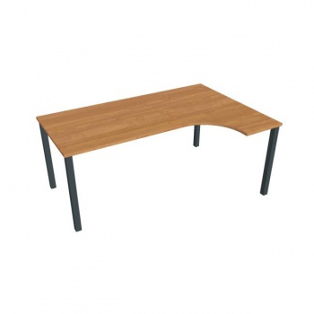 Pracovný stôl Uni, ergo, ľavý, 180x75,5x120 cm, jelša/čierna 