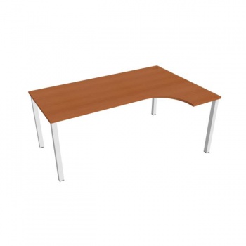 Pracovný stôl Uni, ergo, ľavý, 180x75,5x120 cm, čerešňa/biela 