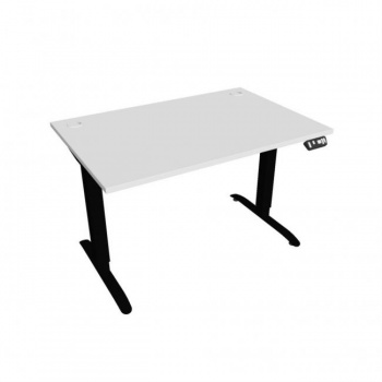 Pracovný stôl Motion, PO, 2S, 120x70,5-120,5x80 cm, biela/čierna 