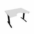 Pracovný stôl Motion Ergo, ZO, 2S, 120x70,5-120,5x90 cm, biela/čierna 