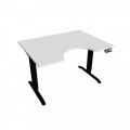 Pracovný stôl Motion Ergo, PO, 2S, 120x70,5-120,5x90 cm, biela/čierna 