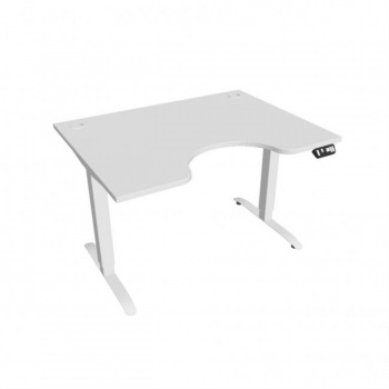 Pracovný stôl Motion Ergo, PO, 2S, 120x70,5-120,5x90 cm, biela/biela 