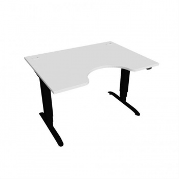 Pracovný stôl Motion Ergo, ZO, 3S, 120x61-128x90 cm, biela/čierna 