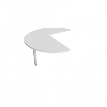 Doplnkový stôl Flex, ľavý, 120x75,5x(80x60) cm, biela/kov 