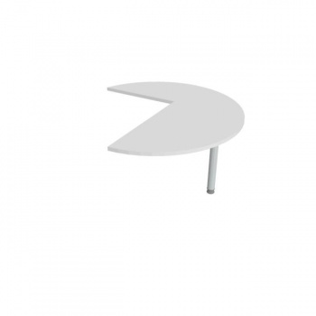 Doplnkový stôl Flex, pravý, 120x75,5x(60x80) cm, biela/kov 