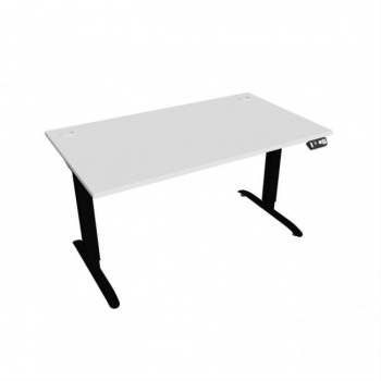 Pracovný stôl Motion, PO, 2S, 140x70,5-120,5x80 cm, biela/čierna 
