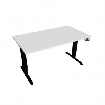 Pracovný stôl Motion, PO, 3S, 140x61 - 128x80 cm, biela/čierna 