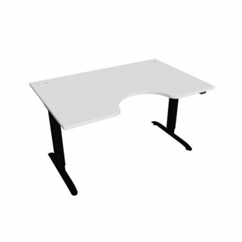 Pracovný stôl Motion Ergo, ZO, 2S, 140x70,5-120,5x90 cm, biela/čierna 