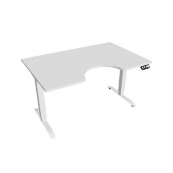 Pracovný stôl Motion Ergo, PO, 2S, 140x70,5-120,5x90 cm, biela/biela 