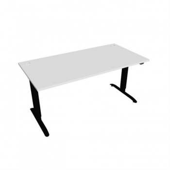 Pracovný stôl Motion, ZO, 2S, 160x70,5-120,5x80 cm, biela/čierna 