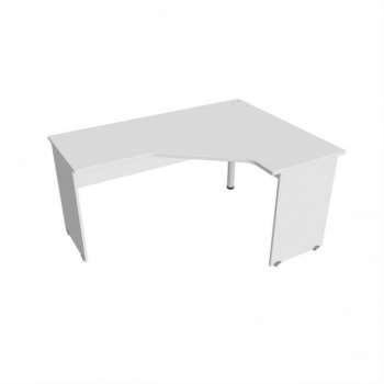 Pracovný stôl Gate, ergo, ľavý, 160x75,5x120 cm, biely/biely 