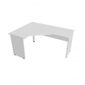 Pracovný stôl Gate, ergo, pravý, 160x75,5x120 cm, biely/biely 