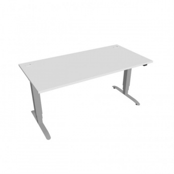 Pracovný stôl Motion, ZO, 3S, 160x61 - 128x80 cm, biela/sivá 