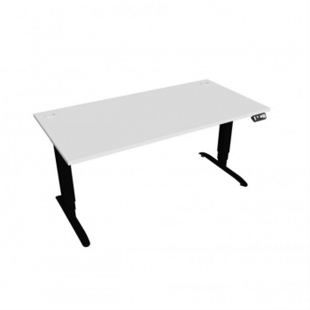 Pracovný stôl Motion, PO, 3S, 160x61-128x80 cm, biela/čierna 