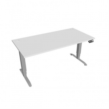 Pracovný stôl Motion, PO, 3S, 160x61-128x80 cm, biela/sivá 