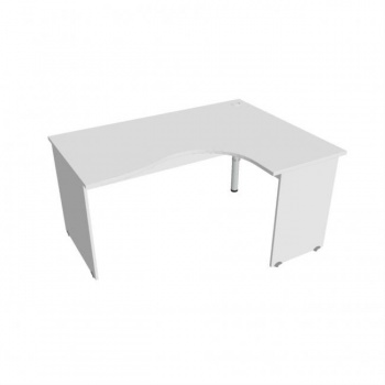 Pracovný stôl Gate, ergo, ľavý, 160x75,5x12 cm, biely/biely 