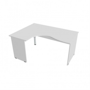 Pracovný stôl Gate, ergo, pravý, 160x75,5x120 cm, biely/biely 