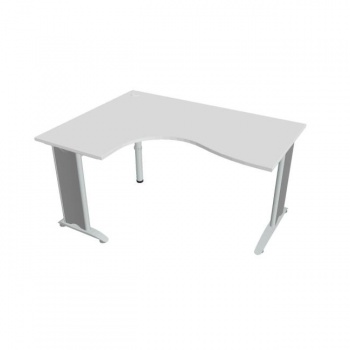 Pracovný stôl Flex, ergo, pravý, 160x75,5x120 (60x80) cm, biela/kov 