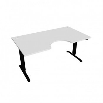 Pracovný stôl Motion Ergo, ZO, 2S, 160x70,5-120,5x90 cm, biela/čierna 