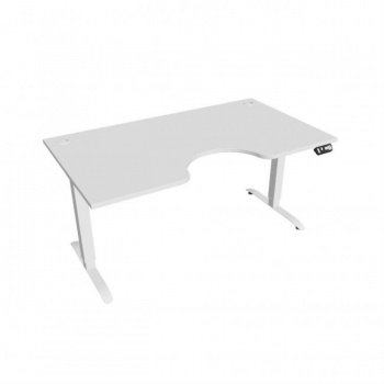 Pracovný stôl Motion Ergo, PO, 2S, 160x70,5-120,5x90 cm, biela/biela 