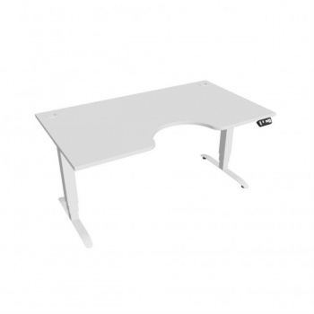 Pracovný stôl Motion Ergo, PO, 3S, 160x61-128x90 cm, biela/biela 