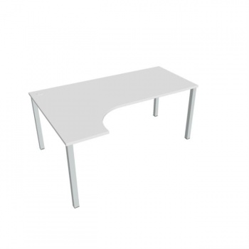 Pracovný stôl Uni, ergo, pravý, 180x75,5x120 cm, biela/sivá 