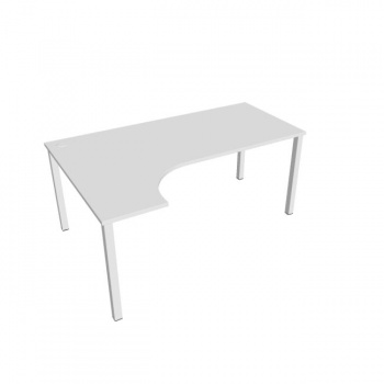 Pracovný stôl Uni, ergo, pravý, 180x75,5x120 cm, biela/biela 