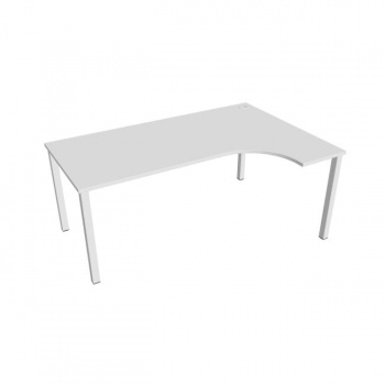 Pracovný stôl Uni, ergo, ľavý, 180x75,5x120 cm, biela/biela 