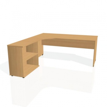 Pracovný stôl Gate, ergo, pravý, 180x75,5x200 cm, buk/buk 