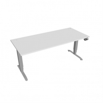 Pracovný stôl Motion, PO, 3S, 180x61 - 128x80 cm, biela/sivá 