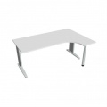 Pracovný stôl Flex, ergo, ľavý, 180x75,5x120 (80x40) cm, biela/kov 