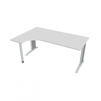 Pracovný stôl Flex, ergo, pravý, 180x75,5x120 (40x80) cm, biela/kov 