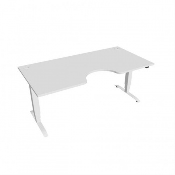 Pracovný stôl Motion Ergo, ZO, 3S, 180x61-128x90 cm, biela/biela 