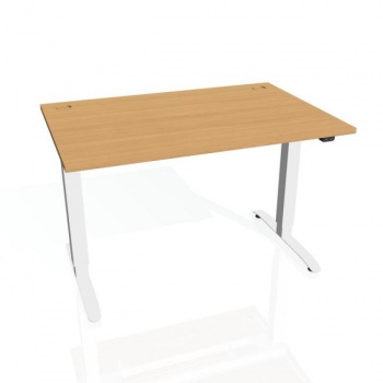 Pracovný stôl Motion, ZO, 2S, 120x70,5-120,5x80 cm, buk/biela 